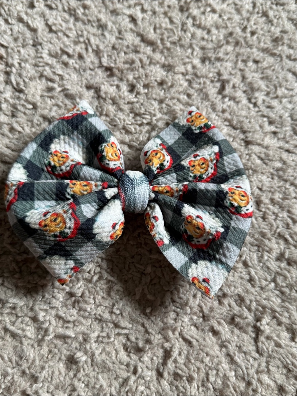 Handmade Santa Christmas Hair Bow Clip
